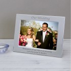 Personalised Engraved Our Wedding Silver Plated Photo Frame Custom Message Bride Groom Gift Couple Mr & Mrs Our Wedding Day Christmas Gift