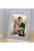 Personalised Engraved Mum and Dad Silver Plated Photo Frame Custom Message Wedding Gift Our Wedding Day Gift Parents of The Couple