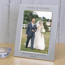 Personalised Engraved Wedding Silver Plated Photo Frame Custom Father of the Bride Gift Christmas Gift