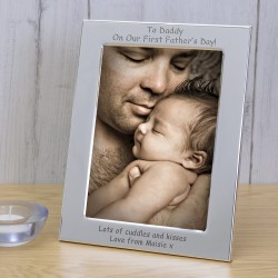 To Daddy On Our First Fathers Day Silver Plated Photo Frame 7 x 5