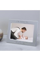 I'm or We Are lucky to call you daddy Silver Plated Photo Frame