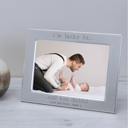 I'm or We Are lucky to call you daddy Silver Plated Photo Frame