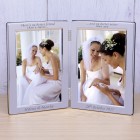 Personalised Sister Engraved Silver Plated Engraved Gift Double Photo Frame Sister Christmas Gift Wedding