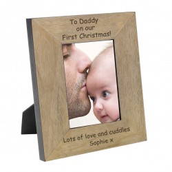 To Daddy On Our First Christmas Wood Frame 6x4 Picture Frame