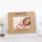 Personalised Any Birthday Wooden Photo Frame Gift Special Birthday Gift 18th , 21st, 30th, 50th, 70th, 100th Birthday Gift