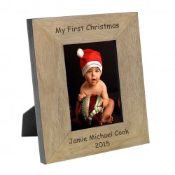 My First Christmas Wood Frame 6x4 Picture Frame
