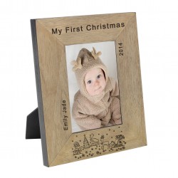 My First Christmas Wood Frame - 6x4 Picture Frame