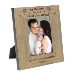 To Mummy on our First Christmas! Wood Frame 6x4 Picture Frame