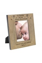 To Daddy on our First Christmas! Wood Frame 6x4