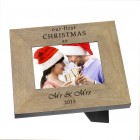 our first christmas as Wood Frame 6x4 Picture Frame