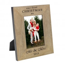 our first christmas as Wood Frame 6x4 Picture Frame