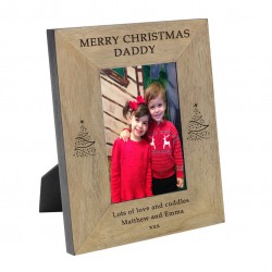 Merry Christmas Name Wood Frame 6x4 Picture Frame