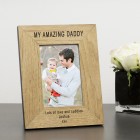 Personalised My or Our Amazing DADDY Wood Photo Frame 6 x 4
