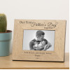 Personalised Fathers Day Our First Father's Day Together Wooden Photo Frame Gift