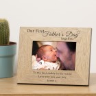 Personalised Fathers Day Our First Father's Day Together Wooden Photo Frame Gift