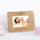 Personalised Fathers Day First Fathers Day Wooden Photo Frame Gift
