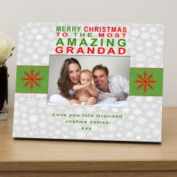 Personalised Photo Frame Merry Christmas to... Grandad , Grandma, Daddy, or Mummy Christmas Gift