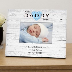 New Daddy Personalised Photo Frame Heart Design 6 x 4