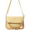 Embellished Quilted Shoulder Bag in Yellow
