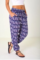 Navy Patterned Leisure Trousers