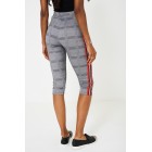 Dog Tooth Check Side Stripe Cropped Leggings