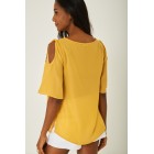 Cold Shoulder Top in Yellow