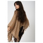 Brown Poncho with Metallic Insert
