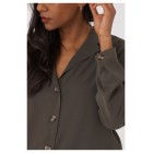 Cropped Shirt Pointed Collar in Khaki