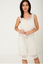 Lace Midi Dress in Cream