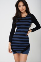 Knitted Dress in Stripes