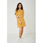 Yellow Dress in Stripes 3/4 Sleeve