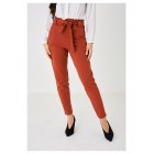 Ladies Wide Leg Orange Paperbag Trousers
