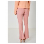 Bootcut Flare Pink Trousers High Rise Waist