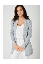 Soft Ladies Grey Cardigan in Mixed Yarn