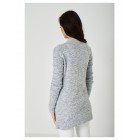 Soft Ladies Grey Cardigan in Mixed Yarn