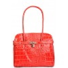 Croc Patent Leather Handbag in Red