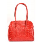 Croc Patent Leather Handbag in Red
