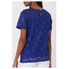 Lace Top with Embellished Blue Sequins