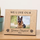 I Love My / We Love Our Dog Wood Picture Frame 6 x 4