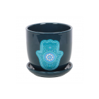 Hand of Hamsa Ceramic Plant Pot