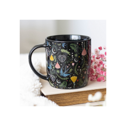 Black Midnight Bloom Print Mug Black Midnight Bloom Print Mug