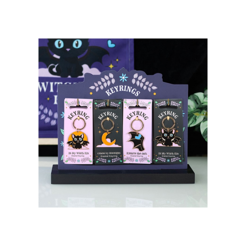 Set of 24 Cute and Creepy Keyrings on Display Set of 24 Cute and Creepy Keyrings on Display
