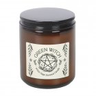 Green Witch White Sage Amber Glass Candle Green Witch White Sage Amber Glass Candle