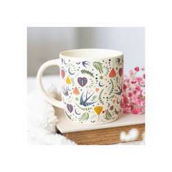 Cream Midnight Bloom Print Mug Cream Midnight Bloom Print Mug