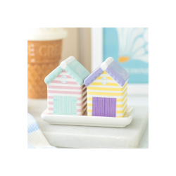 Pastel Beach Hut Salt and Pepper Shakers Pastel Beach Hut Salt and Pepper Shakers