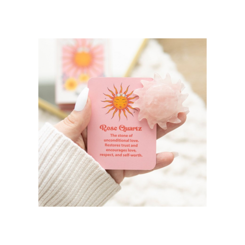 Rose Quartz Crystal Sun Keepsake Stone in a Box Rose Quartz Crystal Sun Keepsake Stone in a Box