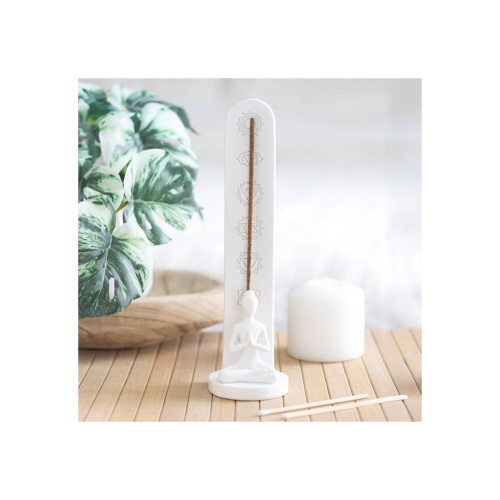 White Chakra and Yoga Pose Incense Stick Holder White Chakra and Yoga Pose Incense Stick Holder