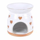 Beige Heart Print Oil Burner
