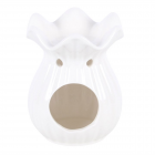 White Pleated Flare Oil Burner White Pleated Flare Oil Burner