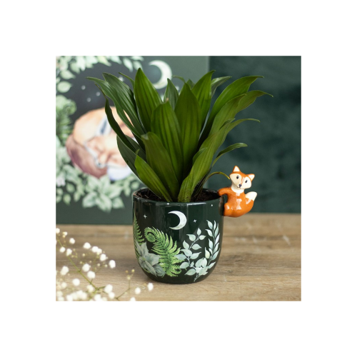 Green Forest Plant Pot with Fox